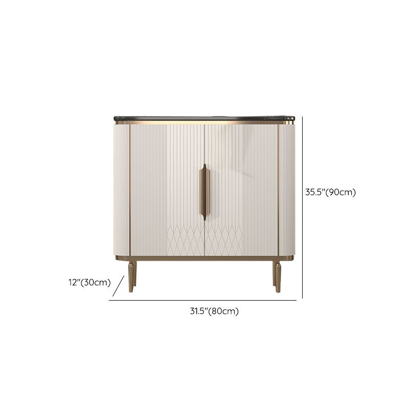 Gambe metalliche Sideboard bianca Tabella 35,4 "supporto a buffet alto con archiviazione