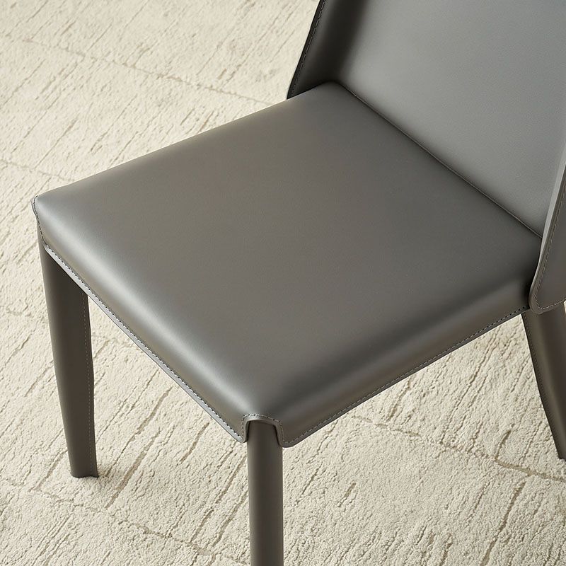 Modern Leather Dining Room Chair Metal Armless Chair for Restaurant Use Clearhalo ' kitchen&dining_furn' 'Dining Chairs' 'Dining Tables & Seating' 'dining_chair' 'furn' 'furn_dining_chair' 'Furniture' 'furniture_dining_chair' 'Kitchen & Dining Furniture' 'kitchen' 1200x1200_4a58ddb8-b2f6-4ee2-8269-196df2a34d5a