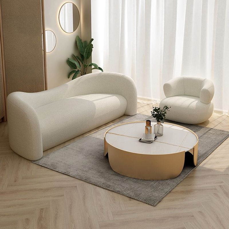 Sofá estándar de la tela de tela de tela de camello contemporánea