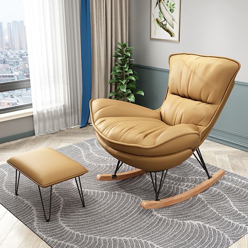 Sedia a dondolo contemporanea tessuto imbottito sedia a dondolo per interni