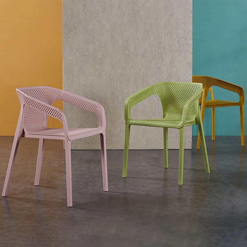 Modern Plastic Indoor-Outdoor Dining Chairs Solid Back Arm Chair Clearhalo ' kitchen&dining_furn' 'Dining Chairs' 'Dining Tables & Seating' 'dining_chair' 'Furniture' 'furniture_dining_chair' 'Kitchen & Dining Furniture' 'kitchen' 1200x1200_4a5b87ff-912f-494b-8b34-332186321634