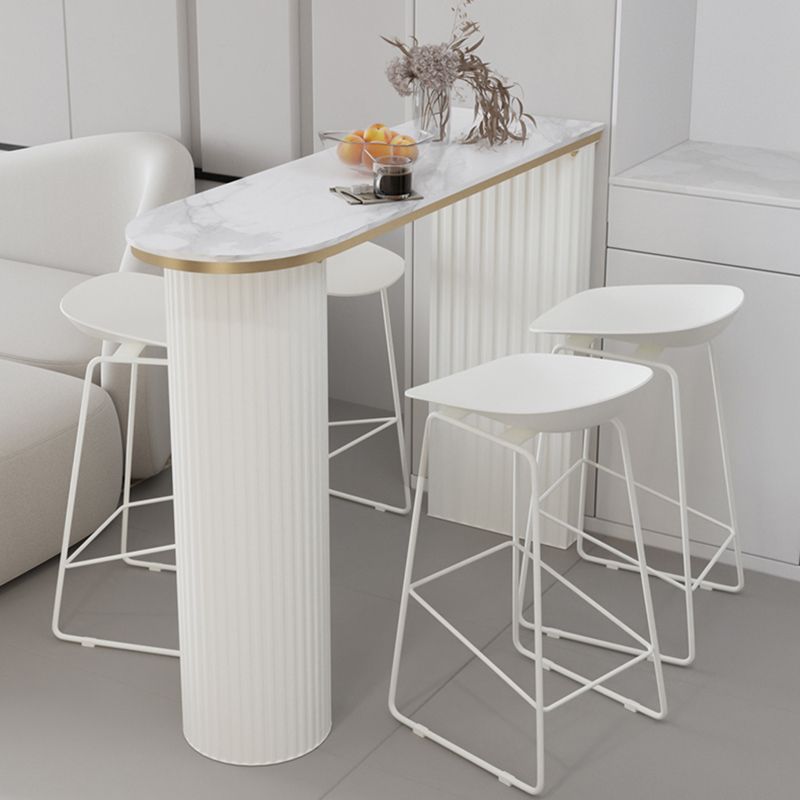 Stone Bar Dining Table Modern Oval Bar Table with Double Pedestal for Kitchen Dining Room Clearhalo 'Bar Furniture' 'Bar Tables' 'bar_tables' 'furn' 'furn_bar_tables' 'Furniture' 'furniture_bar_tables' 'Kitchen & Dining Furniture' 1200x1200_4a5c0b84-1de1-40e2-9abf-05d801d759ed