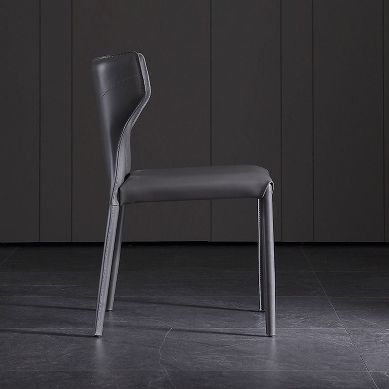 Industriële wingback zijstoel gestoffeerde armloze eetkamerstoelen