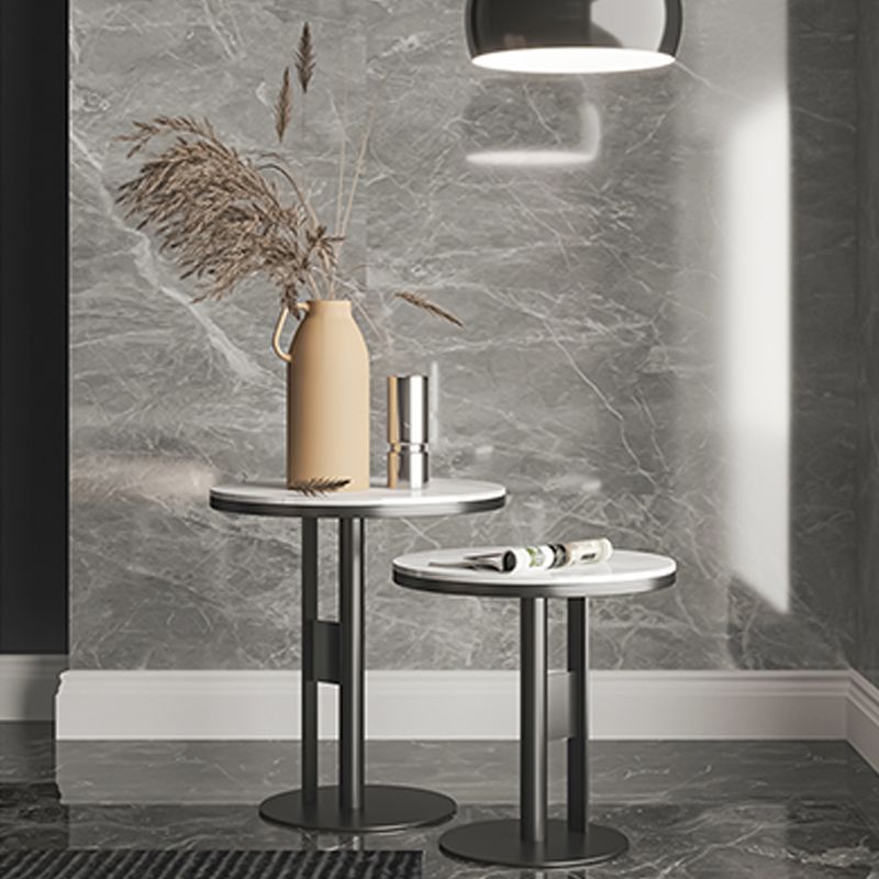 Modern Round Corner Table Slate Pedestal Side Table for Living Room Clearhalo 'Coffee & Accent Tables' 'End & Side Tables' 'end_side_tables' 'furn' 'furn_end_side_tables' 'Furniture' 'Living Room Furniture' 1200x1200_4a5e0d89-ef18-4c3f-b448-2ee32524a3b8