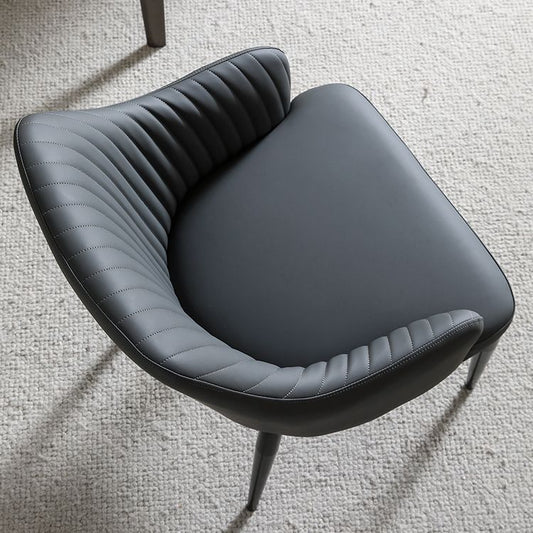 Contemporary Arm Dining Chairs Faux Leather Parsons Dining Side Chair