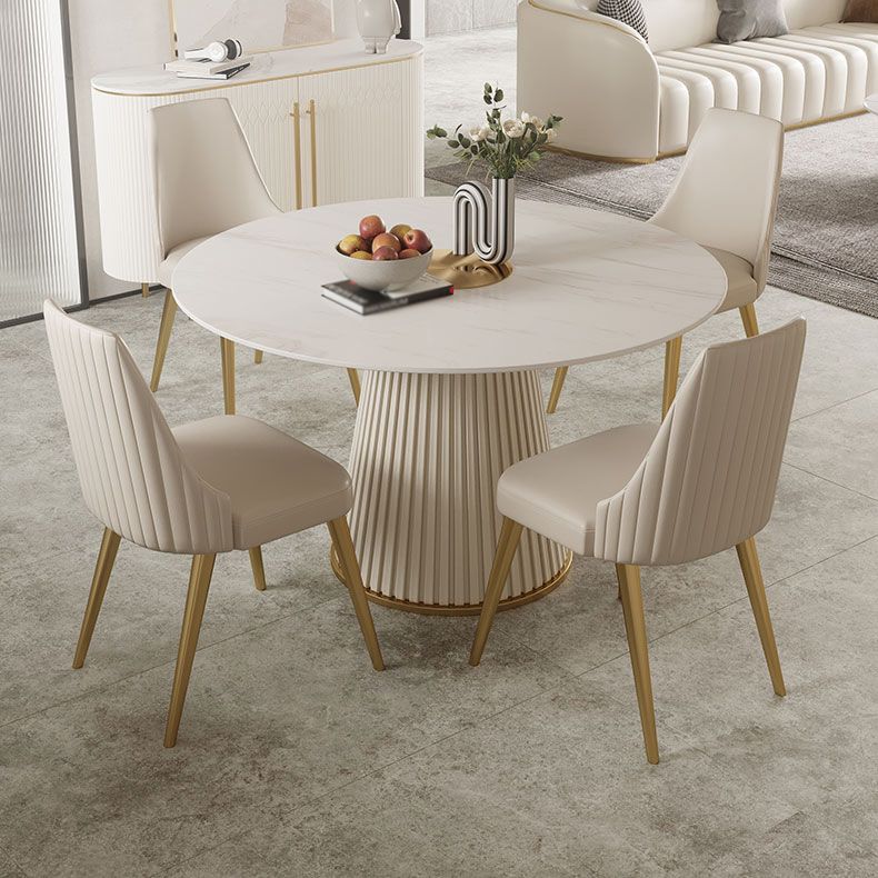Modern Round Stone Dining Table White Dining Table with Pedestal Base Clearhalo ' dining_table' 'Dining Tables & Seating' 'Dining Tables' 'furn' 'furn_dining_table' 'Furniture' 'furniture_dining_table' 'Kitchen & Dining Furniture' 'kitchen&dining_furn' 'kitchen' 'kitchen_dining_table' 1200x1200_4a5fa9b7-53c4-4284-bc29-b575a4d56a88