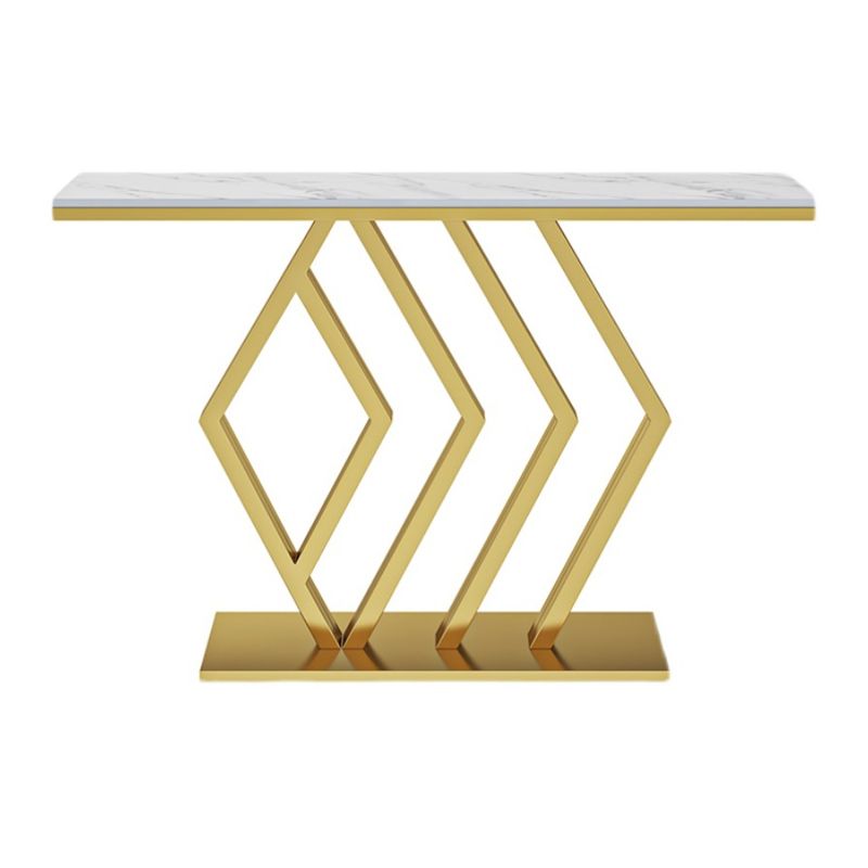 Tavolo di accento resistente ai graffi con tavolo piedistallo di ferro e top in pietra