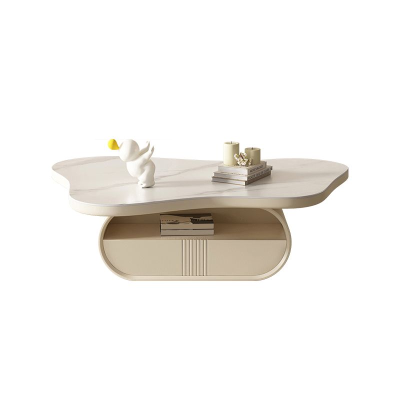 Storage Drawer Coffee Table with Srone Top Free Form Single Coffee Table Clearhalo 'Coffee & Accent Tables' 'Coffee Tables' 'coffee_tables' 'furn' 'furn_coffee_tables' 'Furniture' 'Living Room Furniture' 1200x1200_4a630d08-399b-49d7-b1f5-cfcb8994735e