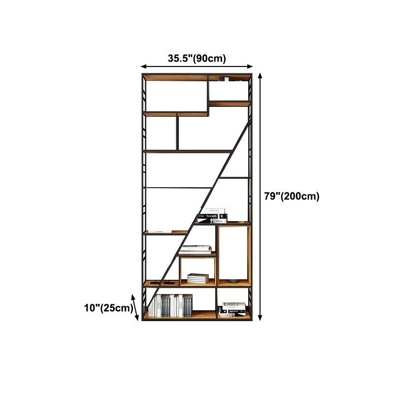 78.74"H Bookshelf Industrial Style Open Back Bookcase for Home Office Clearhalo 'Bookcases' 'furn' 'furn_bookcases' 'Furniture' 'furniture_bookcases' 'kitchen' 'kitchen_bookcases' 'Living Room Furniture' 'Office Furniture' 1200x1200_4a631838-7171-4b0e-9df8-f2f75b88c234