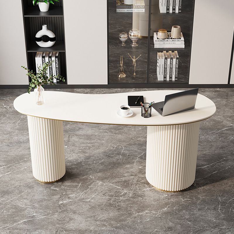 Licht luxe marmeren schrijfbureau wit 3-ladel schrijfbureau