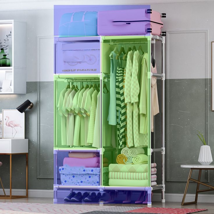 Armoire de garde-robe en acier avec étagères Armoire de garde-robe moderne pour la maison