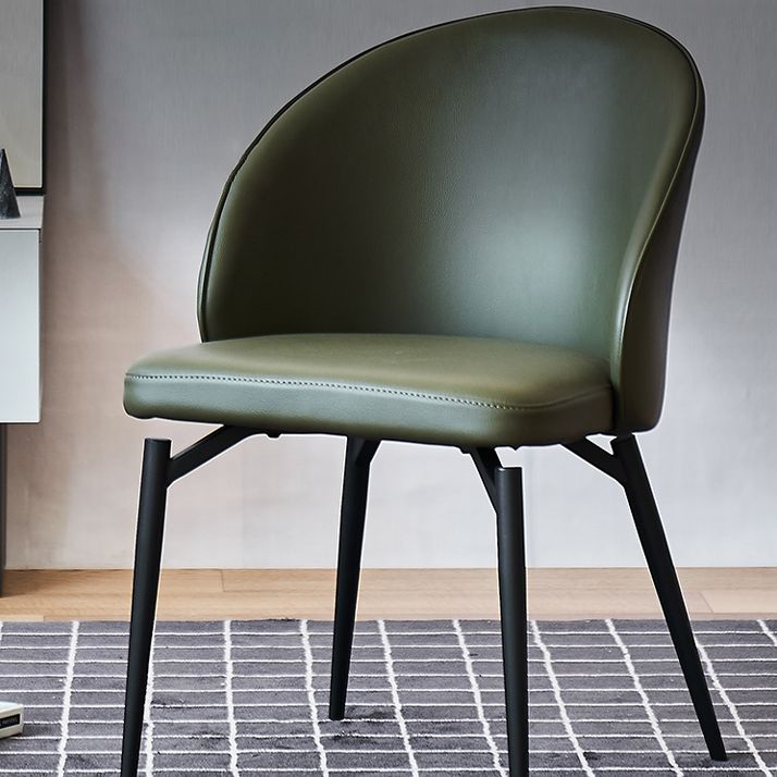 Solid Back Armless Chair Industrial Design PU Leather Dining Chairs Clearhalo 'Dining Chairs' 'Dining Tables & Seating' 'dining_chair' 'furn' 'furn_dining_chair' 'Furniture' 'Kitchen & Dining Furniture' 1200x1200_4a65bf49-b072-4079-84b5-61123fa8b165