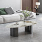 Table basse Glam de 15 po de hauteur, table de cocktail blanche simple en ardoise
