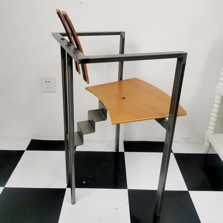 Esszimmerstühle im Designerstil Lowrücken Armstuhl mit Edelstahlbeinen