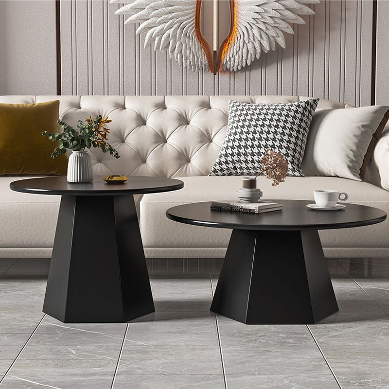 IJzerwerk zwart/wit voetstuk Basis Design ronde salontafel