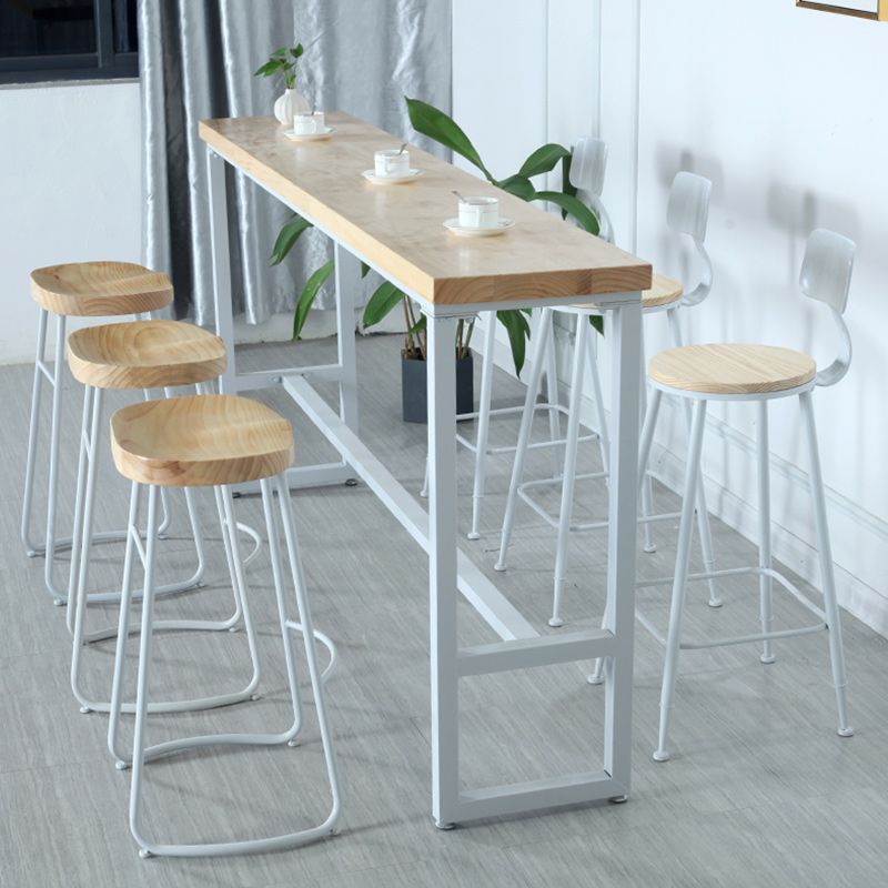 Houten indoor voetsteun pubtafel moderne bistro barhoogte cocktailtafel