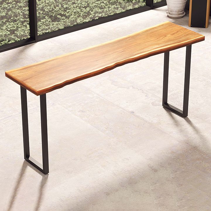 Pine Wood Bar Table Brown Industrial Bar Dining Table with Sled Base Clearhalo 'Bar Furniture' 'Bar Tables' 'bar_tables' 'furn' 'furn_bar_tables' 'Furniture' 'furniture_bar_tables' 'Kitchen & Dining Furniture' 1200x1200_4a6a1702-3666-4864-9a69-8b5d9aa56e6f