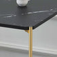 1 Shelf Stone Top Nightstand Glam Open Storage Night Table ,16.5   Tall