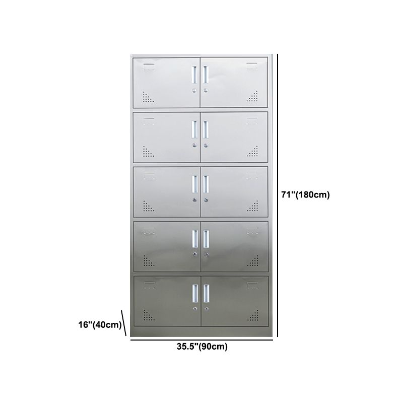 Metal Industrial Cabinet for Bathroom Steel Storage Cabinet with Hinged Door Clearhalo 'Armoires & Wardrobes' 'armoires_wardrobes' 'Bedroom Furniture' 'furn' 'furn_armoires_wardrobes' 'Furniture' 1200x1200_4a6b02b3-5580-44e6-a224-af0e37f0c80f