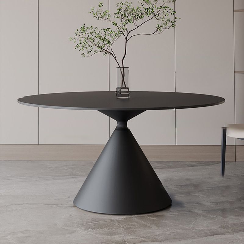 Contemporary Style Round Dining Table Steel Pedestal Base Table for Home Clearhalo 'Dining Tables & Seating' 'Dining Tables' 'dining_table' 'furn' 'furn_dining_table' 'Furniture' 'Kitchen & Dining Furniture' 1200x1200_4a6bb50a-296a-4aa4-accf-4ae161d69590