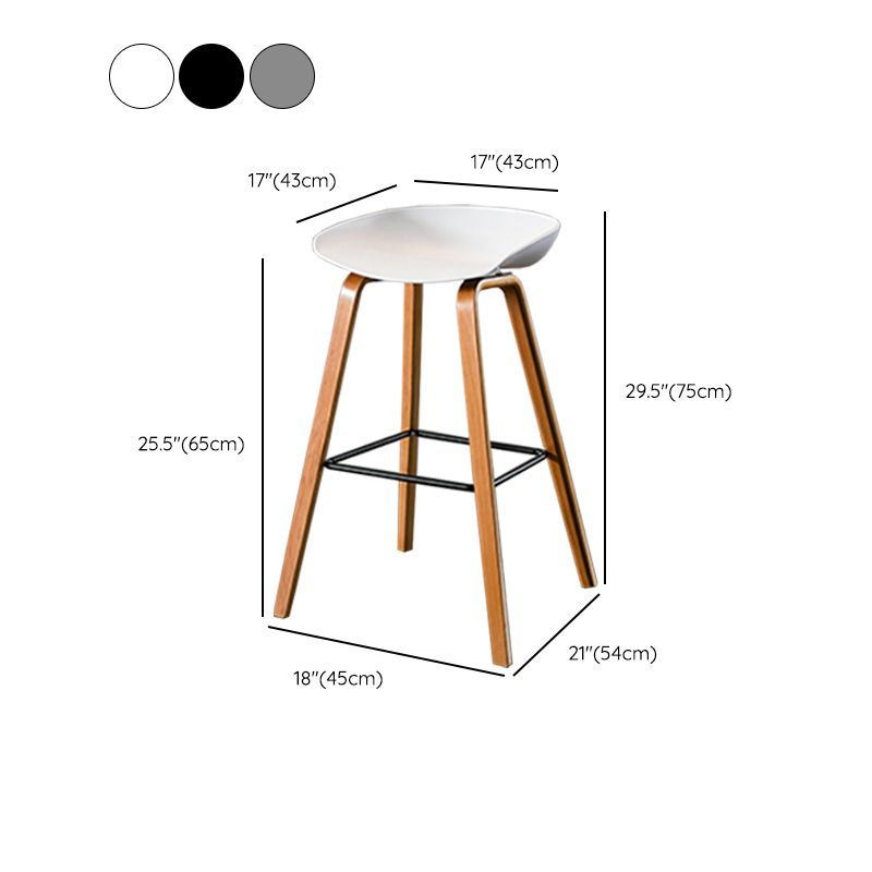 Salon contemporain Jois de bois tabouret de bar arrière basse avec repose-pied