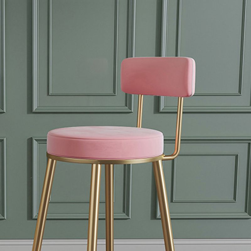 Glam Round Bar and Counter Stool Metal Low Back Stool with 4 Legs Clearhalo 'Bar Furniture' 'Bar Stools' 'bar_stools' 'furn' 'furn_bar_stools' 'Furniture' 'furniture_bar_stools' 'Kitchen & Dining Furniture' 1200x1200_4a6c2a40-cf2b-4f7a-ab24-abf34016c8ab