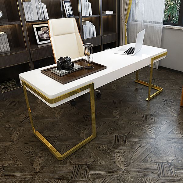 Wooden Home Office Writing Desk Glam Style 1-drawer Office Desk with Sled Base Clearhalo 'furn' 'furn_office_desk' 'Furniture' 'furniture_office_desk' 'Office Desks' 'Office Furniture' 'office_desk' 1200x1200_4a6ced0c-4cd4-4851-a0e0-7d8bced780b4