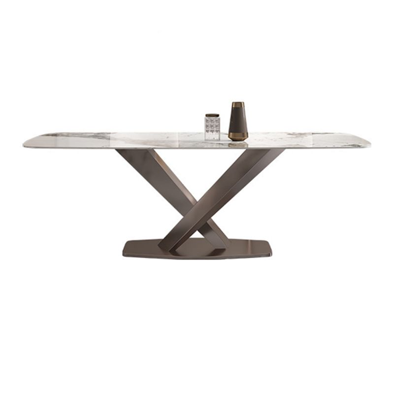 Glam Style Dining Rectangle Table Dining Sintered Stone Table for Home Use Clearhalo 'Dining Tables & Seating' 'Dining Tables' 'dining_table' 'furn' 'furn_dining_table' 'Furniture' 'Kitchen & Dining Furniture' 1200x1200_4a6d9bf2-3810-4d66-82d9-a945c2c8b153