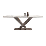 Glam Style Dining Rectangle Table Dining Sintered Stone Table for Home Use Clearhalo 'Dining Tables & Seating' 'Dining Tables' 'dining_table' 'furn' 'furn_dining_table' 'Furniture' 'Kitchen & Dining Furniture' 1200x1200_4a6d9bf2-3810-4d66-82d9-a945c2c8b153