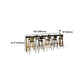 Black Glam Style Bar Table in Metal and Wood Milk Tea Shop Bar Table Clearhalo 'Bar Furniture' 'Bar Tables' 'bar_tables' 'furn' 'furn_bar_tables' 'Furniture' 'furniture_bar_tables' 'Kitchen & Dining Furniture' 1200x1200_4a6e3974-5117-445a-ae4e-c40ee355b5f5