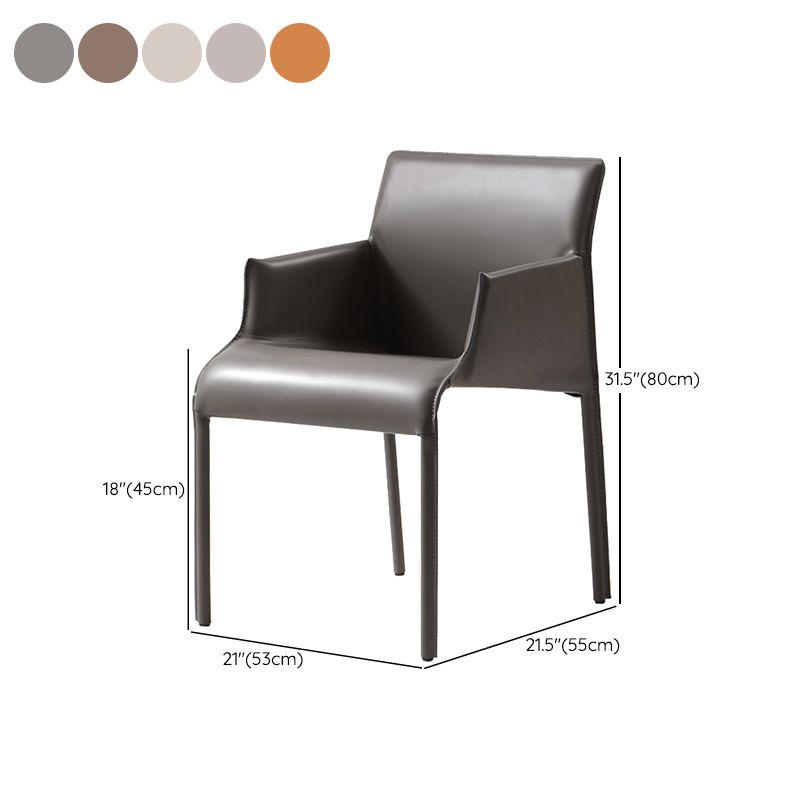 Contemporary Arm Dining Chairs Faux Leather Low Back Side Chair Clearhalo 'Dining Chairs' 'Dining Tables & Seating' 'dining_chair' 'furn' 'furn_dining_chair' 'Furniture' 'Kitchen & Dining Furniture' 1200x1200_4a709d5b-6c2e-45e7-8c4c-dc311edc9dde