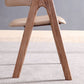 Silla de comedor de comedor de espalda abierto silla de comedor de madera maciza en marrón