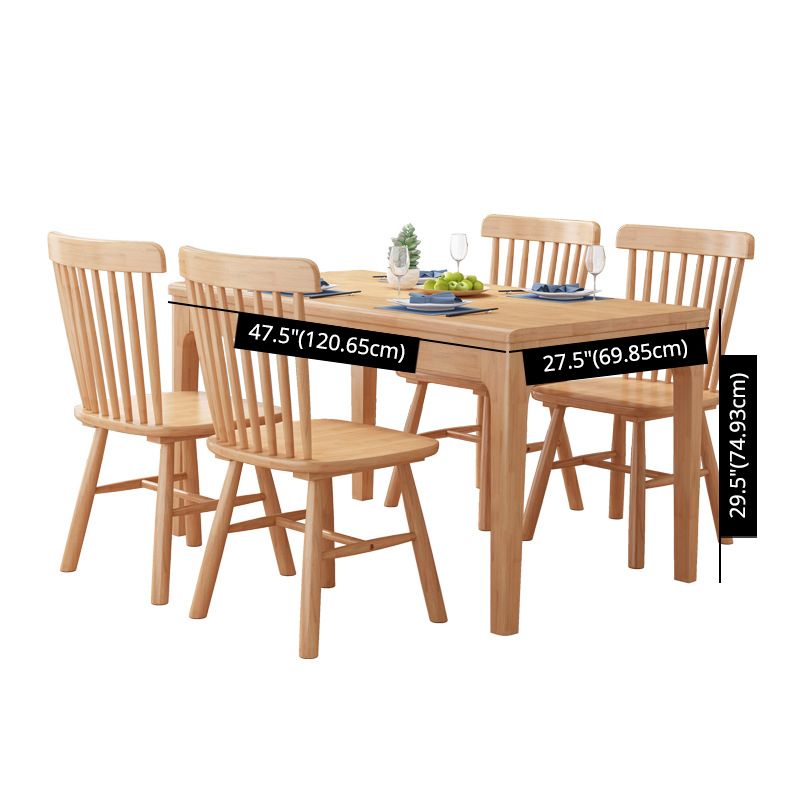 Minimalist Brown Standard Dining Set Rectangle Shape Solid Wood Dining Set with 4 Legs Table Clearhalo 'Dining Room Sets' 'Dining Tables & Seating' 'dining_room_set' 'furn' 'furn_dining_room_set' 'Furniture' 'furniture_dining_room_set' 'Kitchen & Dining Furniture' 'kitchen&dining_furn' 'kitchen' 1200x1200_4a714ca3-d63e-4a03-a443-75fbe9381753