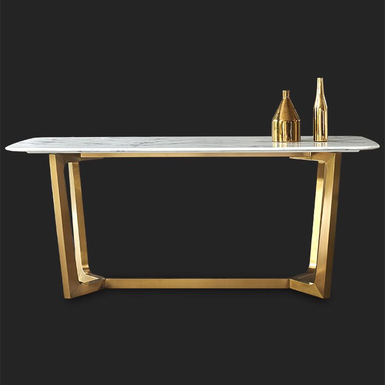 Ensemble de table à manger en marbre 1/2/7 PCS Table à manger rectangulaire avec chaises de bras