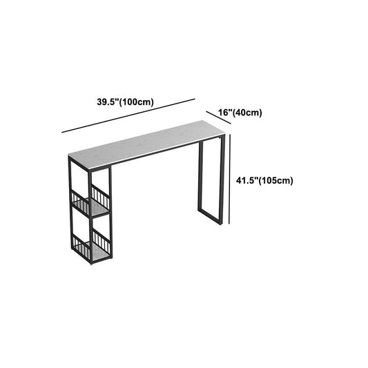 Stone Top Bar Dining Table Industrial Rectangle Bar Dining Table with Sled Base Clearhalo 'Bar Furniture' 'Bar Tables' 'bar_tables' 'furn' 'furn_bar_tables' 'Furniture' 'furniture_bar_tables' 'Kitchen & Dining Furniture' 1200x1200_4a72ec73-acfd-4baf-bc65-73ab3b418b0a