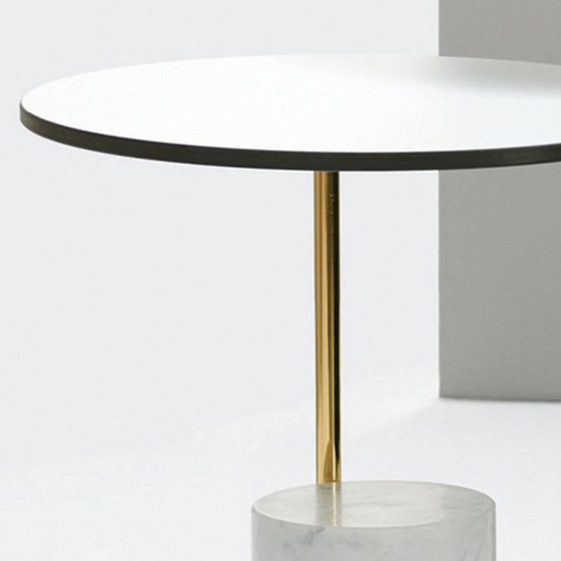 Contemporary Pedestal End Table Round Glass Top Side End Table