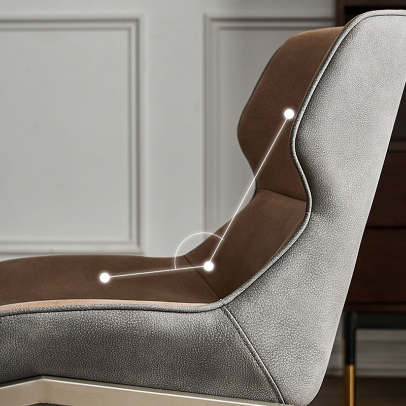 Metal Industrial Dining Chair with Grey Legs Matte Finish Wingback Side Chair