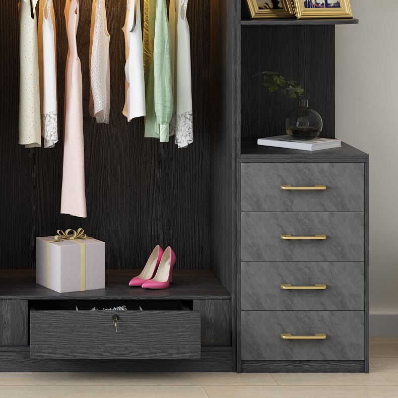 Moderne garderobe -kast met lade scharnierende garderobe armoire voor thuis