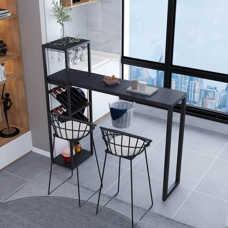 Glam Bar Table Set 1/2/3 Pcs Storage Bar Table with Bar Stools Clearhalo 'Bar Furniture' 'furn' 'furn_home_bar_bar_sets' 'Furniture' 'Home Bars & Bar Sets' 'home_bar_bar_sets' 'Kitchen & Dining Furniture' 1200x1200_4a77b57a-020a-4623-b004-e50e1162ebe3