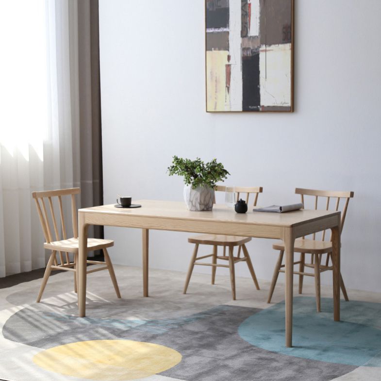 Table de bois de cendres moderne médiévale pour table rectangle de restaurant avec 4 jambes