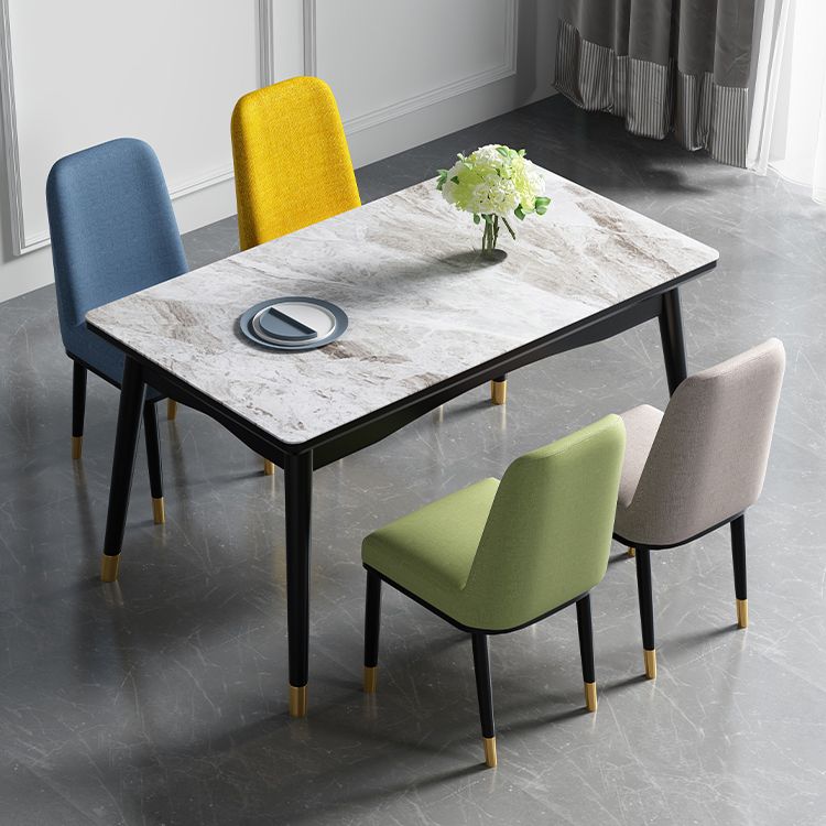 Industrial Sintered Stone Top Standard Dining Table Rectangle Dining Table for Kitchen Clearhalo ' dining_table' 'Dining Tables & Seating' 'Dining Tables' 'furn' 'furn_dining_table' 'Furniture' 'furniture_dining_table' 'Kitchen & Dining Furniture' 'kitchen&dining_furn' 'kitchen' 'kitchen_dining_table' 1200x1200_4a7848c7-407b-43bc-b8e2-d4e1cf9d5589