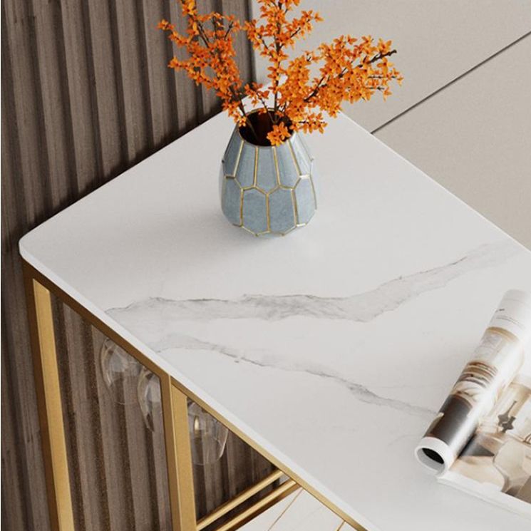 Stone Top Cocktail Bar Table 42-inch Height Metal Base Bar Height Storage Table Clearhalo 'Bar Furniture' 'Bar Tables' 'bar_tables' 'furn' 'furn_bar_tables' 'Furniture' 'furniture_bar_tables' 'Kitchen & Dining Furniture' 'kitchen&dining_furn' 'kitchen' 1200x1200_4a7cfffc-b306-4bb5-8fbe-6beac13a1397