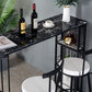Marble Bistro Bar Desk with Specialty Table Top Double Pedestal Table - 41.3" H Clearhalo 'Bar Furniture' 'Bar Tables' 'bar_tables' 'furn' 'furn_bar_tables' 'Furniture' 'furniture_bar_tables' 'Kitchen & Dining Furniture' 1200x1200_4a7d5556-d099-48f0-9edc-c2dc5b81b4a4