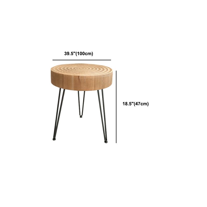 Scandinavian Round Solid Wood Coffee Table Metal 3 Legs/4 Legs Cocktail Table