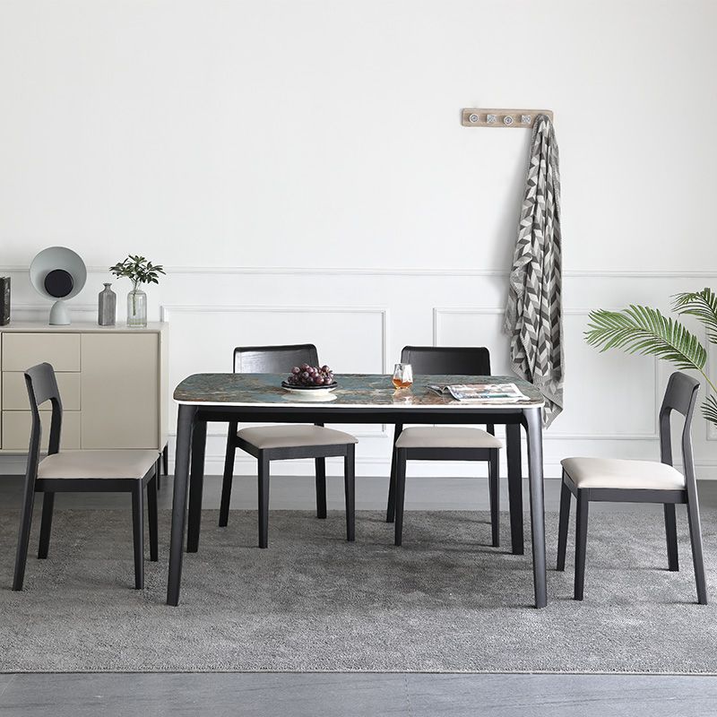 Sintered Stone Top Blue Table Modern Dining Table with Wooden Base and 4 Legs Clearhalo 'Dining Tables & Seating' 'Dining Tables' 'dining_table' 'furn' 'furn_dining_table' 'Furniture' 'Kitchen & Dining Furniture' 1200x1200_4a812f80-17e2-4365-8e47-48ad1a762809