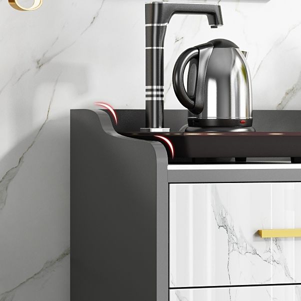 1-Drawer Engineered Wood Sideboard Glam Stone Countertop Credenza for Living Room Clearhalo 'buffet_sideboard' 'Buffets & Sideboards' 'furn' 'furn_buffet_sideboard' 'Furniture' 'furniture_buffet_sideboard' 'Kitchen & Dining Furniture' 1200x1200_4a83f800-2e02-452c-8aeb-688793fd6bd3