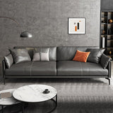 Scandinavian Dark Gray Stain-Resistant Storage Grain Leather Sofa & Chaise Clearhalo 'furn' 'furn_sectionals' 'Furniture' 'Living Room Furniture' 'Sectionals' 1200x1200_4a8401af-9f70-40ea-9575-3cd0135e8600