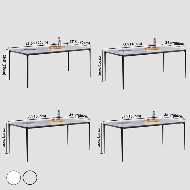 Rectangle 4 Legs Modern Dining Table Two-Color Fixed Table with Sintered Stone Clearhalo ' dining_table' 'Dining Tables & Seating' 'Dining Tables' 'furn' 'furn_dining_table' 'Furniture' 'furniture_dining_table' 'Kitchen & Dining Furniture' 'kitchen&dining_furn' 'kitchen' 'kitchen_dining_table' 1200x1200_4a85b1a2-c125-4b08-9550-25ec4928bc5f