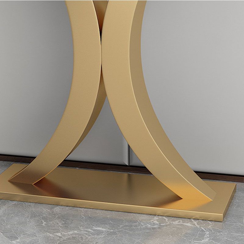 Tavolo console in marmo glam mezza luna astratto 12 "w tavolo accento per sala