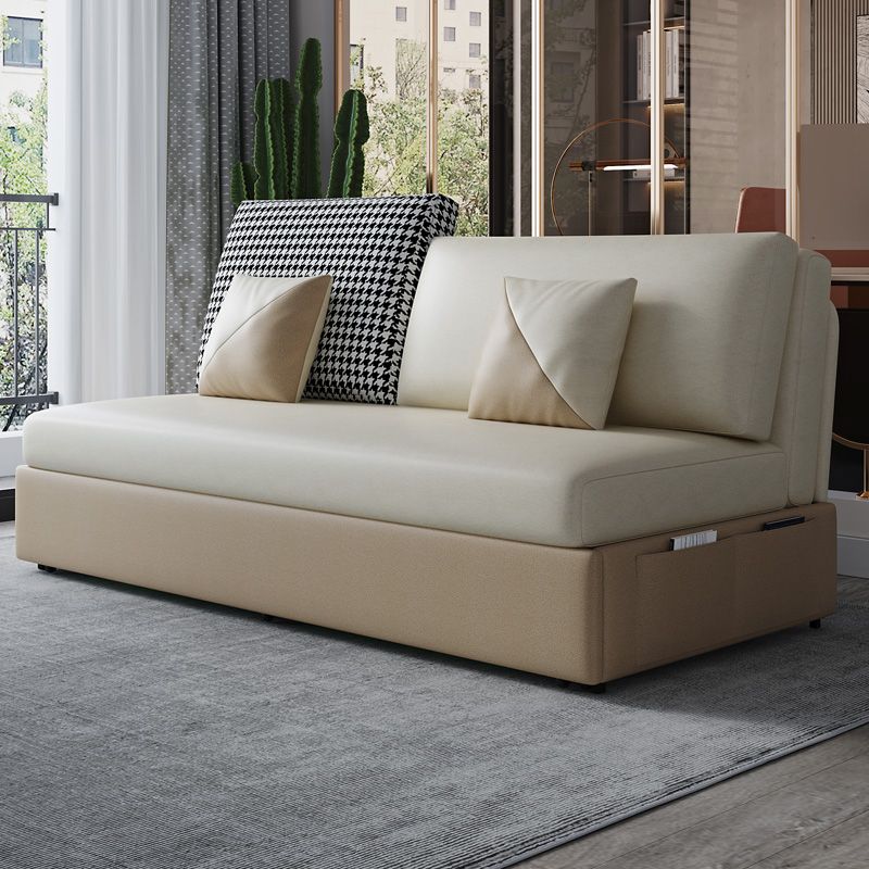 Stain Resistant Faux Leather Contemporary Convertible Bed Settee